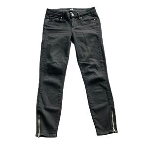 Sz26 Paige Verdugo Crop Zip Denim in Black Shadow. EUC